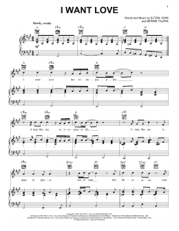 page one of I Want Love (Piano, Vocal & Guitar Chords (Right-Hand Melody))