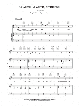 page one of O Come, O Come Emmanuel (Piano, Vocal & Guitar Chords)