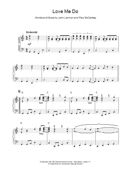 page one of Love Me Do (Piano Solo)