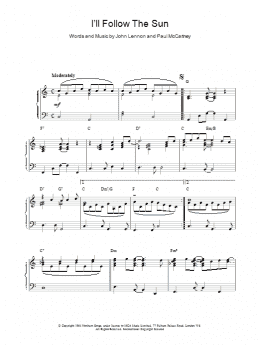 page one of I'll Follow The Sun (Piano Solo)