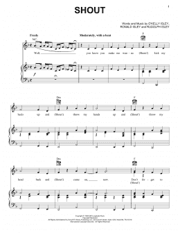 page one of Shout (Piano, Vocal & Guitar Chords (Right-Hand Melody))