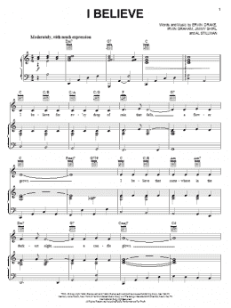 page one of I Believe (Piano, Vocal & Guitar Chords (Right-Hand Melody))