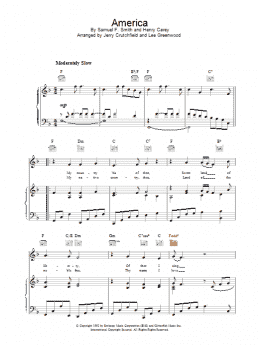 page one of America (Piano, Vocal & Guitar Chords)