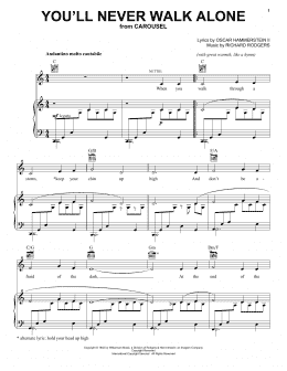 page one of You'll Never Walk Alone (from Carousel) (Piano, Vocal & Guitar Chords (Right-Hand Melody))