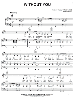 page one of Without You (Piano, Vocal & Guitar Chords (Right-Hand Melody))