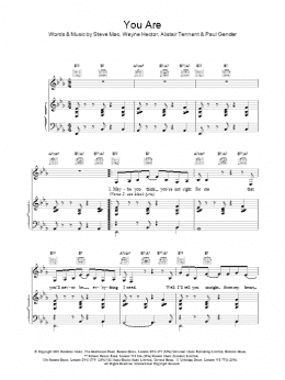 page one of You Are (Piano, Vocal & Guitar Chords)