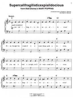 page one of Supercalifragilisticexpialidocious (from Mary Poppins) (Easy Piano)