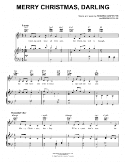 page one of Merry Christmas, Darling (Piano, Vocal & Guitar Chords (Right-Hand Melody))