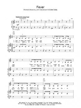 page one of Fever (Piano, Vocal & Guitar Chords (Right-Hand Melody))