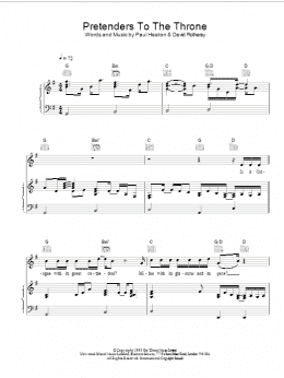 page one of Pretenders To The Throne (Piano, Vocal & Guitar Chords)