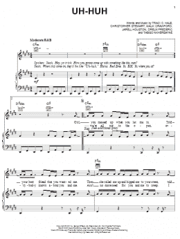 page one of Uh-Huh (Piano, Vocal & Guitar Chords (Right-Hand Melody))