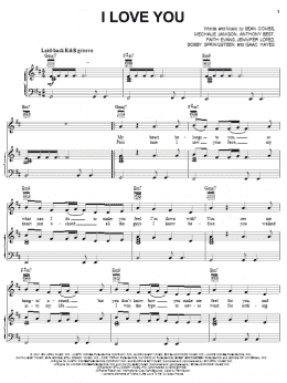 page one of I Love You (Piano, Vocal & Guitar Chords (Right-Hand Melody))