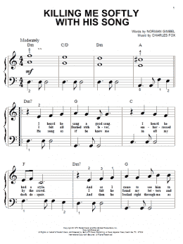 page one of Killing Me Softly With His Song (Big Note Piano)