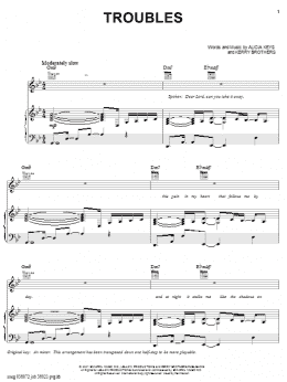 page one of Troubles (Piano, Vocal & Guitar Chords (Right-Hand Melody))