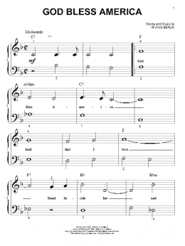 page one of God Bless America (Big Note Piano)