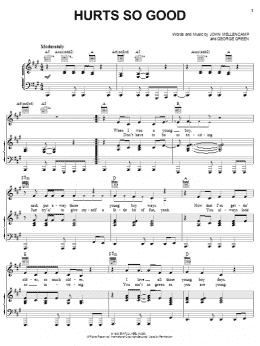 page one of Hurts So Good (Piano, Vocal & Guitar Chords (Right-Hand Melody))