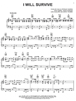 page one of I Will Survive (Piano, Vocal & Guitar Chords (Right-Hand Melody))