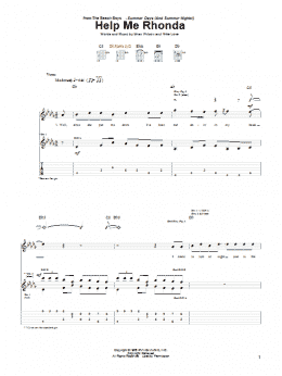 page one of Help Me Rhonda (Guitar Tab)