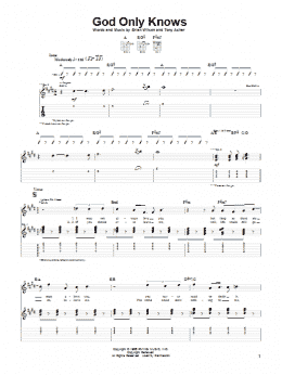 page one of God Only Knows (Guitar Tab)