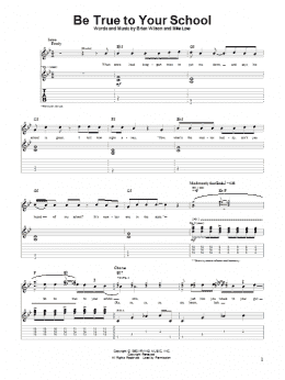 page one of Be True To Your School (Guitar Tab)