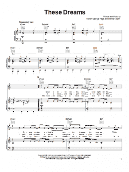 page one of These Dreams (Piano, Vocal & Guitar Chords (Right-Hand Melody))