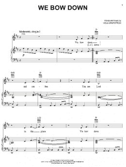 page one of We Bow Down (Piano, Vocal & Guitar Chords (Right-Hand Melody))