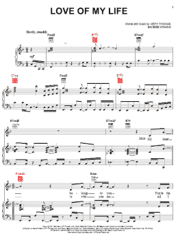 page one of Love Of My Life (Piano, Vocal & Guitar Chords (Right-Hand Melody))