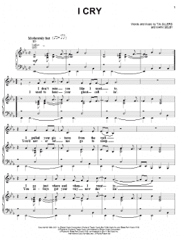 page one of I Cry (Piano, Vocal & Guitar Chords (Right-Hand Melody))