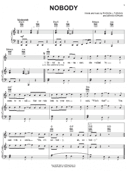 page one of Nobody (Piano, Vocal & Guitar Chords (Right-Hand Melody))