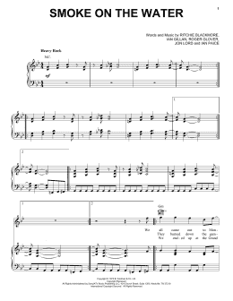 page one of Smoke On The Water (Piano, Vocal & Guitar Chords (Right-Hand Melody))