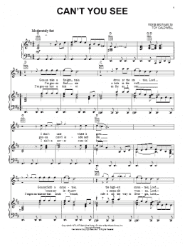 page one of Can't You See (Piano, Vocal & Guitar Chords (Right-Hand Melody))