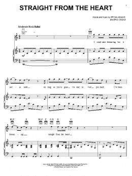 page one of Straight From The Heart (Piano, Vocal & Guitar Chords (Right-Hand Melody))