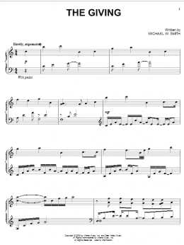 page one of The Giving (Piano Solo)