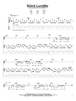 page one of Silent Lucidity (Guitar Tab)