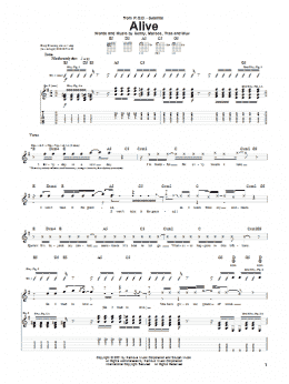 page one of Alive (Guitar Tab)