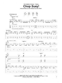 page one of Chop Suey! (Guitar Tab)