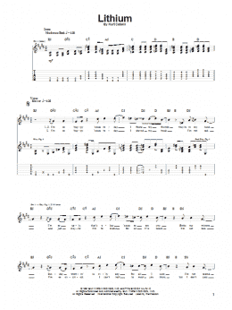 page one of Lithium (Guitar Tab)