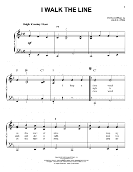 page one of I Walk The Line (Easy Piano)