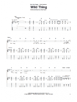 page one of Wild Thing (Guitar Tab)