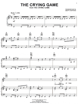 page one of The Crying Game (Piano, Vocal & Guitar Chords (Right-Hand Melody))
