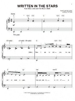 page one of Written In The Stars (from Aida) (Easy Piano)