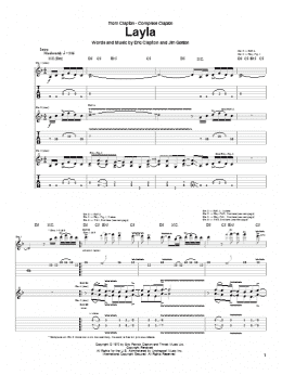 page one of Layla (Guitar Tab)