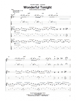 page one of Wonderful Tonight (Guitar Tab)