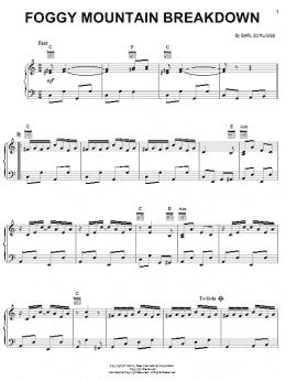 page one of Foggy Mountain Breakdown (Piano, Vocal & Guitar Chords (Right-Hand Melody))