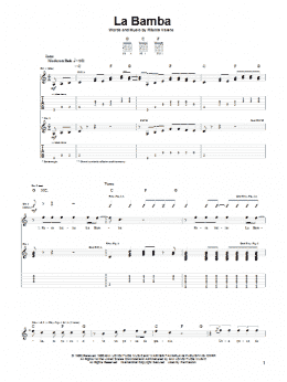 page one of La Bamba (Guitar Tab)