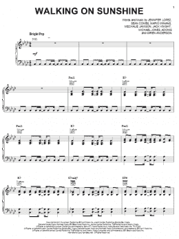 page one of Walking On Sunshine (Piano, Vocal & Guitar Chords (Right-Hand Melody))