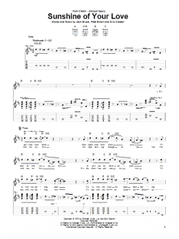 page one of Sunshine Of Your Love (Guitar Tab)