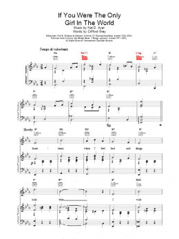 page one of If You Were The Only Girl In The World (Piano, Vocal & Guitar Chords)