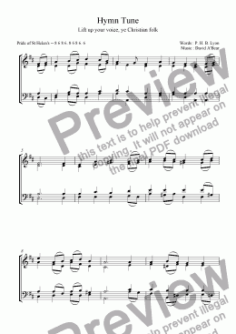 page one of Lift up your Voice , ye Christian folk - hymn tune