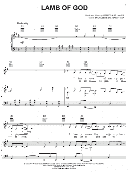 page one of Lamb Of God (Piano, Vocal & Guitar Chords (Right-Hand Melody))